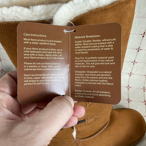 Kemi Australia MU1749RW Brown Suede & Sheepskin Fully Lined Mid Calf Boots Sz 7 - Picture 8 of 10